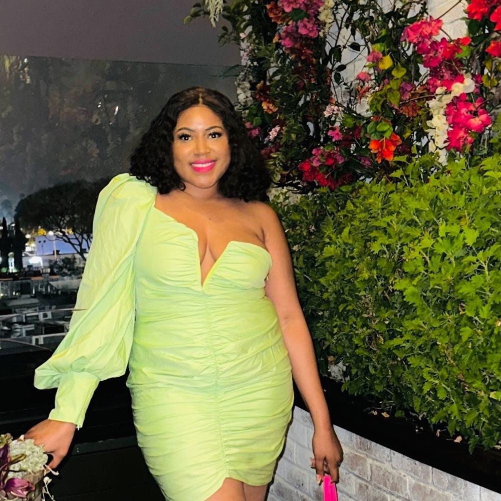 ASOS Light Green One-Shoulder Dress